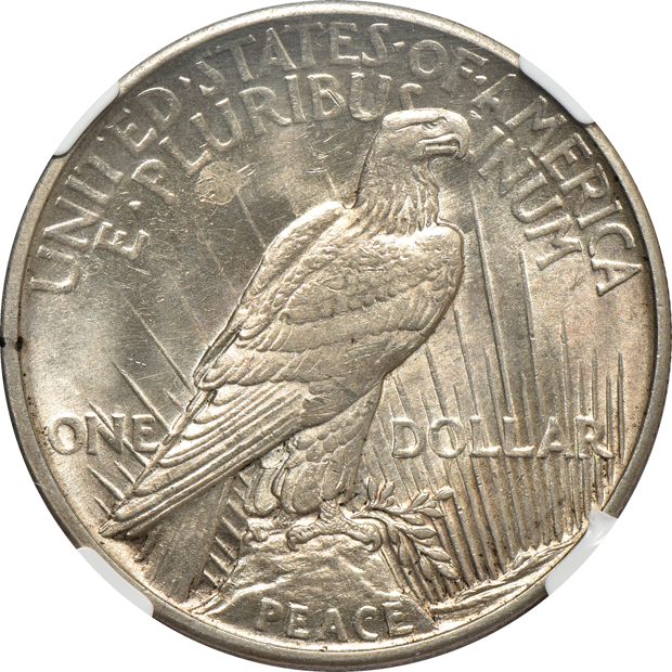 1921 Peace, High Relief, and a 1924-S, both NGC MS-63