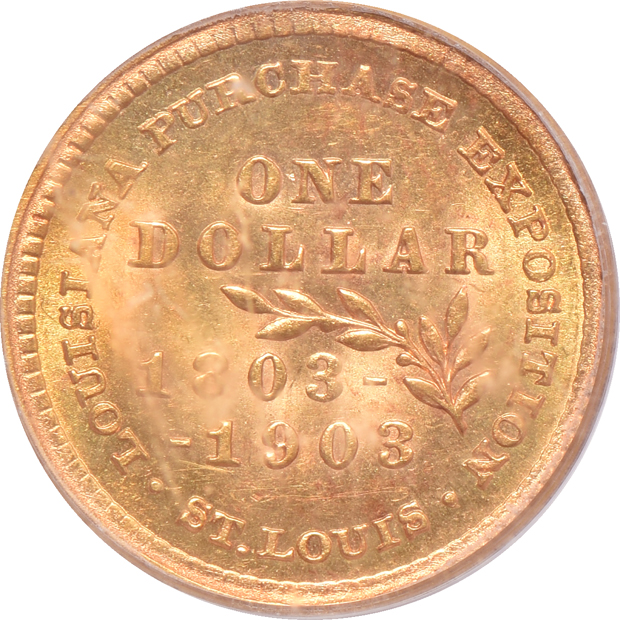 1903 Louisiana Purchase Jefferson MS-63, and a 1903 McKinley MS-64