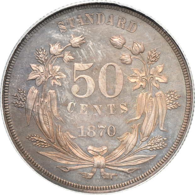 1870 J-957 half-dollar PCGS PR-64