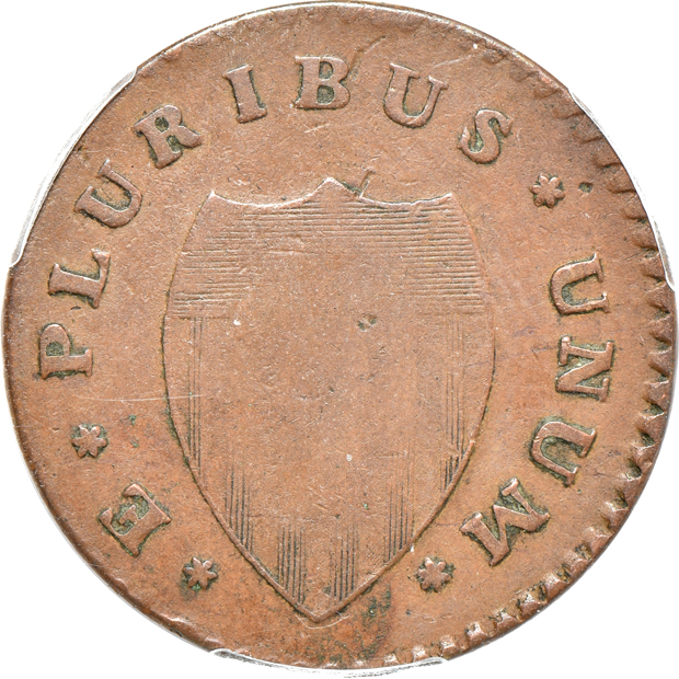 1786 New Jersey Nar. Shield, Curved Plow Beam PCGS VF-30