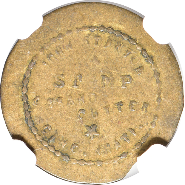 Pair of Sutler tokens certified by NGC, as described