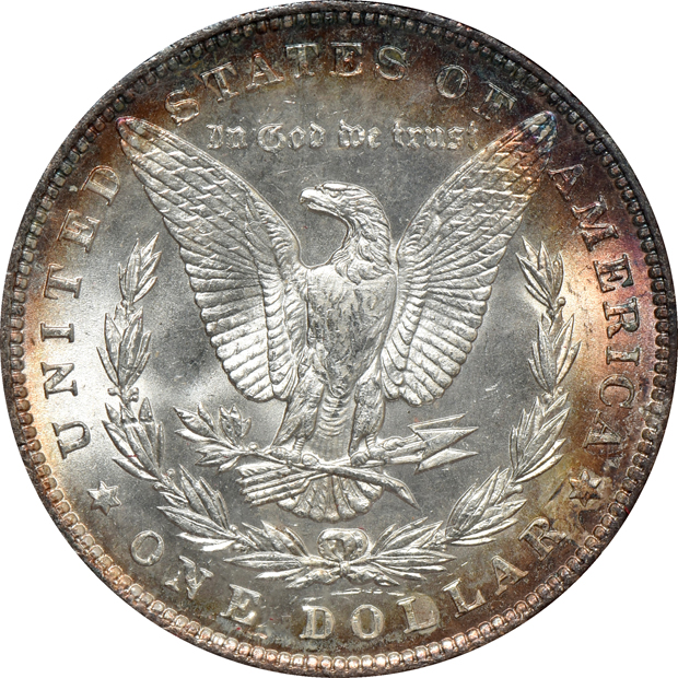 1896 Morgan silver dollar Redfield, 1925 Peace silver dollar Paramount, and a 1926-S Peace silver dollar Redfield