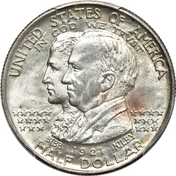 1921 Alabama MS-63, and a 1925-S California MS-64, both PCGS