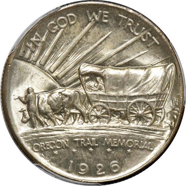 1926 Oregon CAC, 1936 Oregon CAC, and 1938-S Oregon, all PCGS MS-66