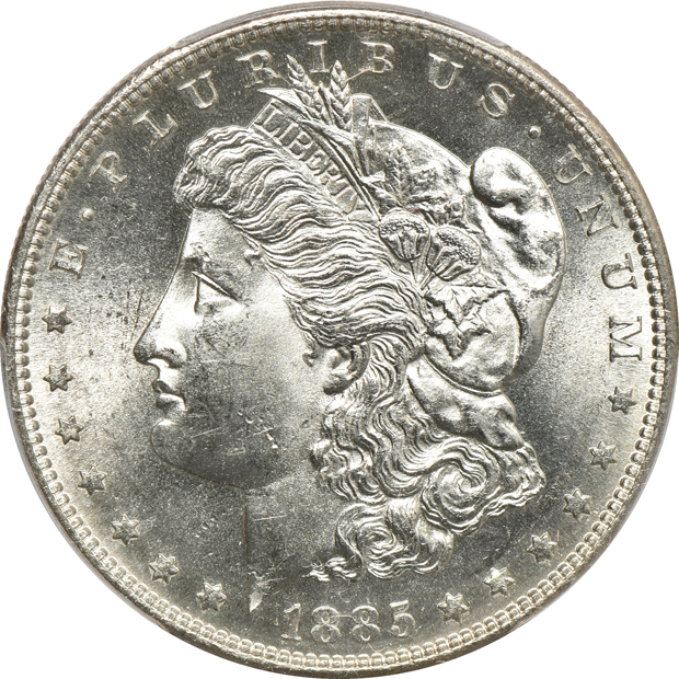 1885-S and 1886-S, both PCGS MS-63