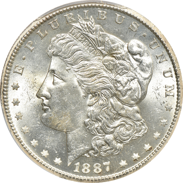 1887-S MS-62, and an 1891-S MS-64 CAC, both PCGS