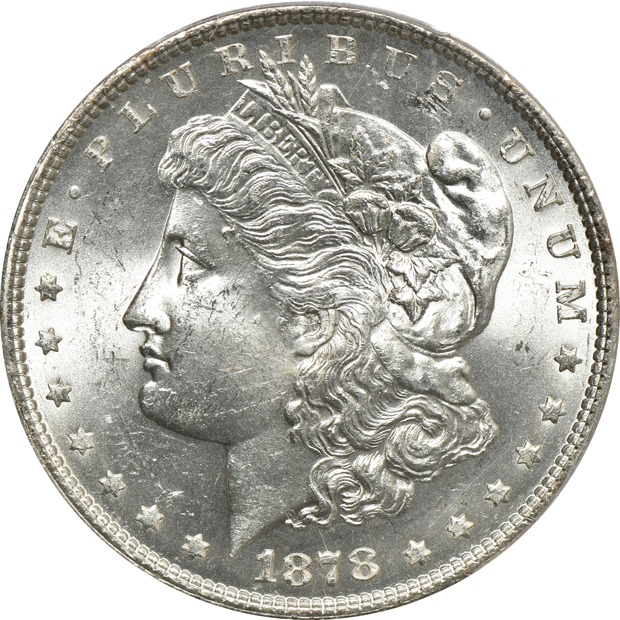 1878 7TF Reverse of 1878 MS-63 and an 1878-CC MS-64, both PCGS