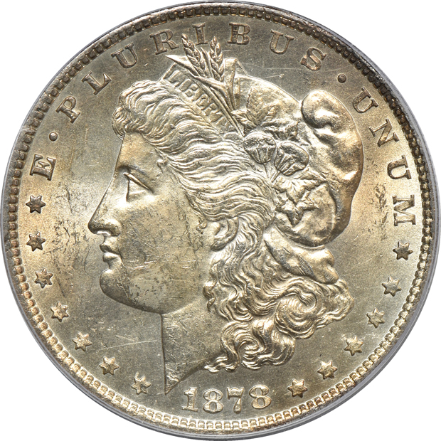 Seven Uncirculated 1878 7TF Reverse of 1878, all PCGS certified