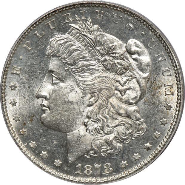 Seven Uncirculated 1878 7TF Reverse of 1878, all PCGS certified