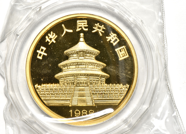 China - 1988 5oz gold Panda 500 yuan double sealed with case and box (no certificate)