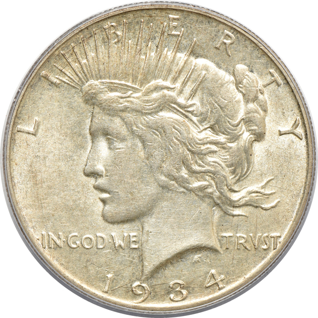 Complete collection of certified Peace silver dollars