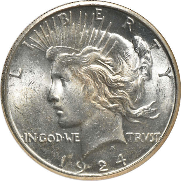 Complete collection of certified Peace silver dollars