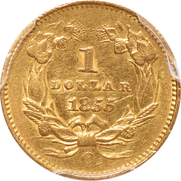 1855-O PCGS AU details/cleaned