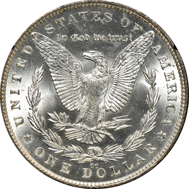 1882-CC GSA MS-64, 1883-CC GSA MS-64, and an 1883-CC GSA MS-65+, all NGC