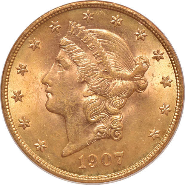 1896, 1903, and 1907, all PCGS MS-62 (green label)