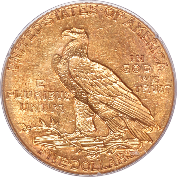 1899 Liberty double-eagle and 1912 Indian half-eagle, both PCGS MS-62 (rattler) CAC
