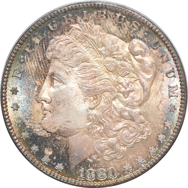1879-S NGC MS-65 Star, and an 1880-S PCGS MS-65