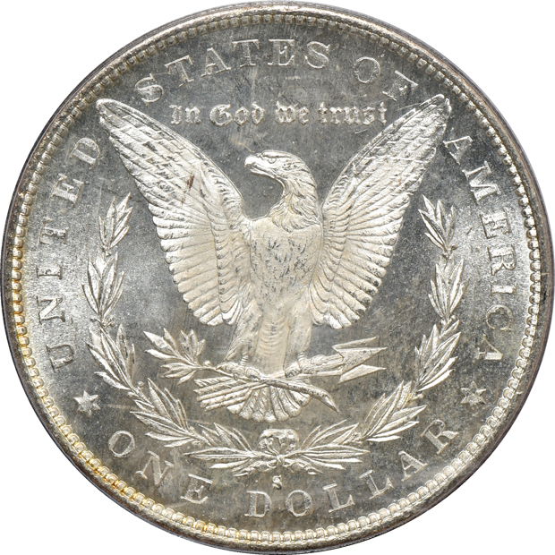 1878-S MS-65, 1879-S MS-65, and an 1882-S MS-66+, all PCGS