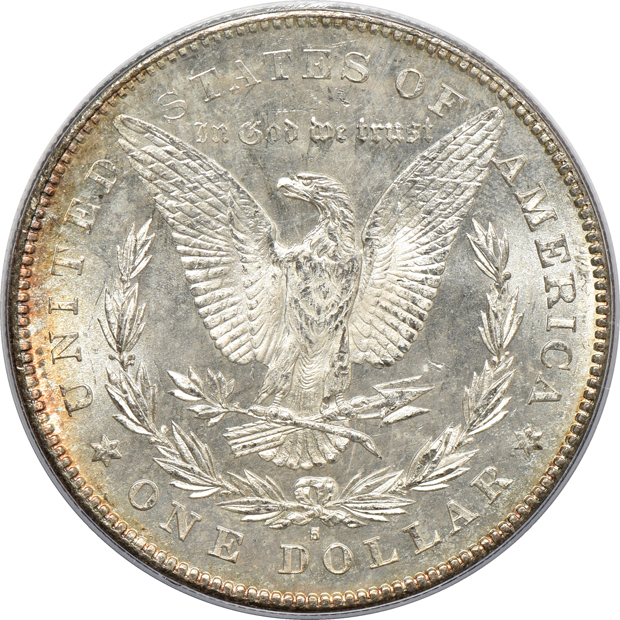 1878-S MS-65, 1879-S MS-65, and an 1882-S MS-66+, all PCGS