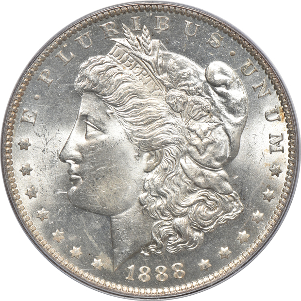 1888-O PCGS MS-64, 1890 PCGS MS-64, and a 1902-O NGC MS-65 PL (no line)