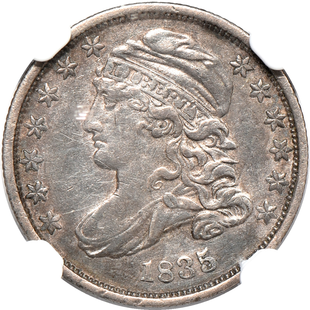 Four 19th century United States type coins certified by NGC