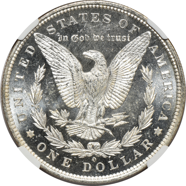 1880-S MS-64 PL, 1884-O MS-64 DPL, and an 1888 MS-64, all NGC