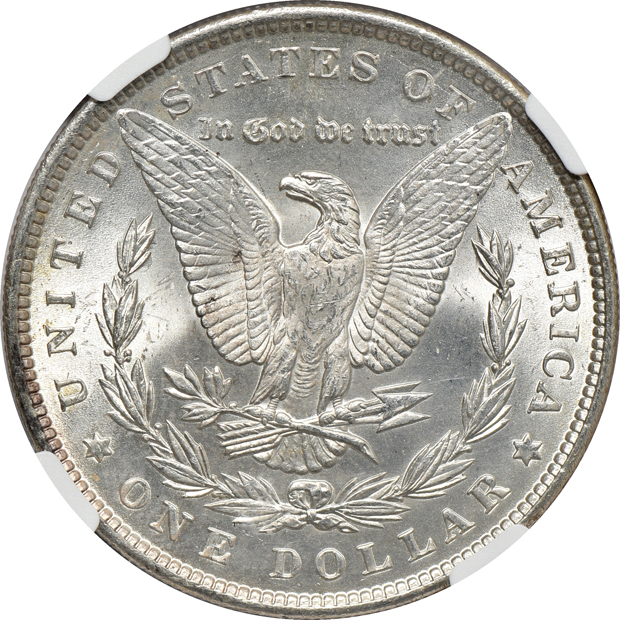 1880-S MS-64 PL, 1884-O MS-64 DPL, and an 1888 MS-64, all NGC