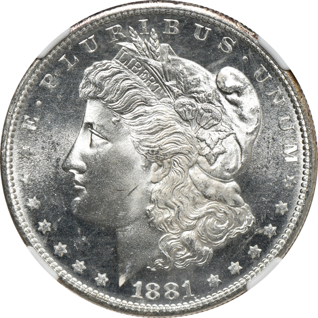 Three 1881-S NGC MS-66 CAC