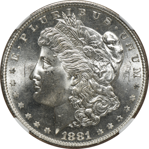 Three 1881-S NGC MS-66 CAC