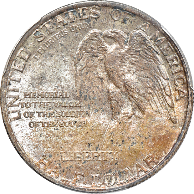 1925 Stone Mountain MS-66, 1935-S San Diego MS-66, and a 1936 Elgin MS-66+, all PCGS