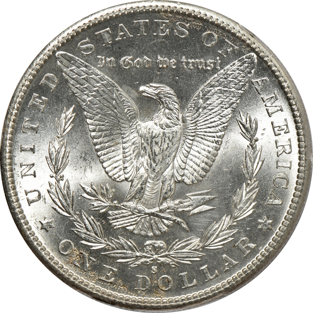 1883-S NGC AU-55 CAC, and an 1885-S PCGS MS-62