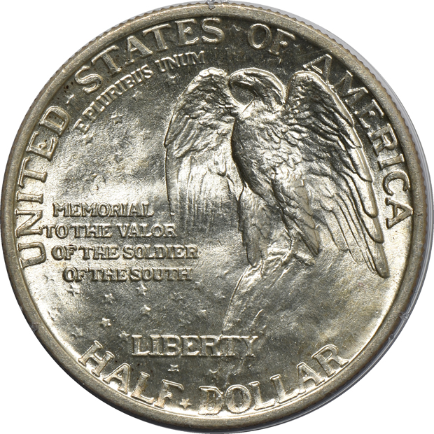1925 Lexington MS-66, 1925 Stone Mountain MS-65 CAC, and a 1936 Gettysburg MS-65 CAC, all PCGS (rattler)