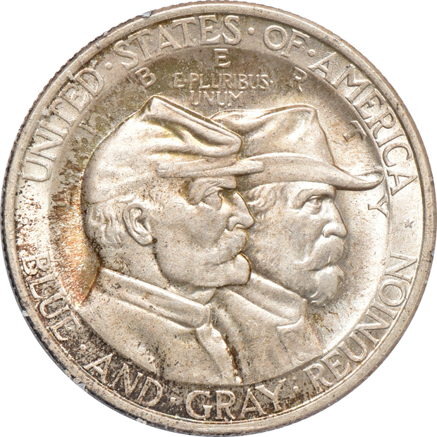 1925 Lexington MS-66, 1925 Stone Mountain MS-65 CAC, and a 1936 Gettysburg MS-65 CAC, all PCGS (rattler)
