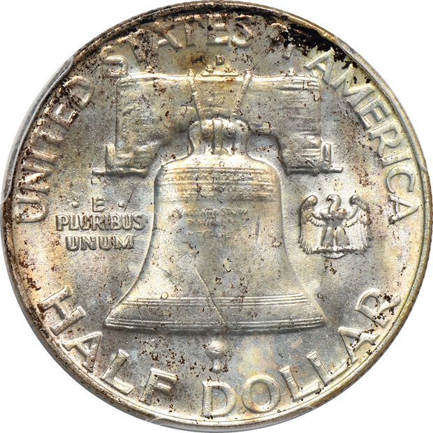 Four certified Franklin half-dollars