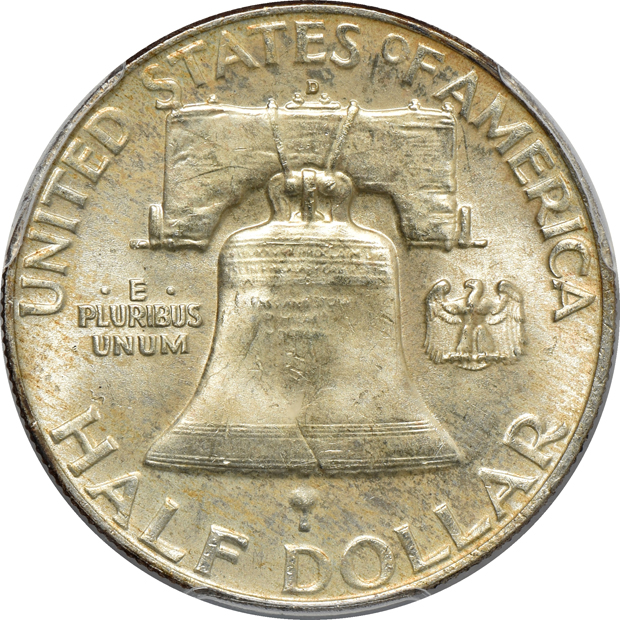 Four certified Franklin half-dollars