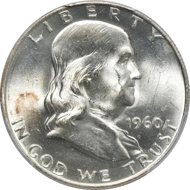 Four certified Franklin half-dollars