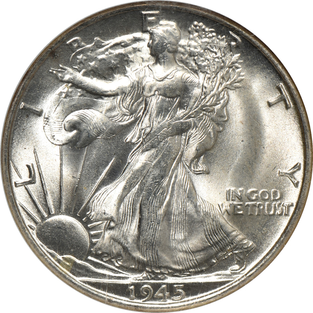1936-D PCGS MS-65, 1941 PCGS MS-66, and a 1945-S NGC MS-66
