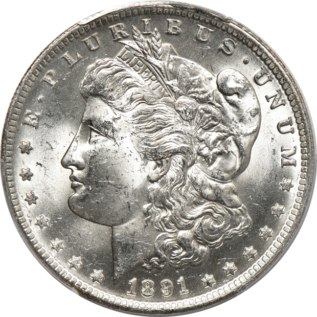 1884-O MS-65, 1890-O MS-63, and an 1891-O MS-63, all PCGS