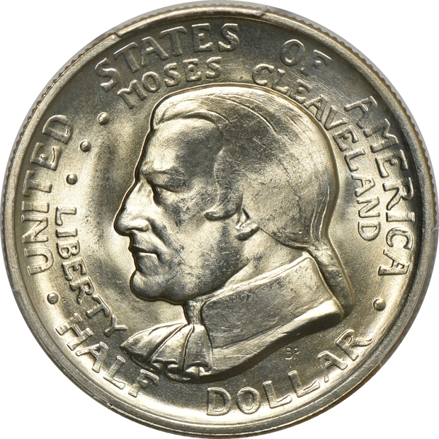 Four silver commemorative half-dollars certified by PCGS