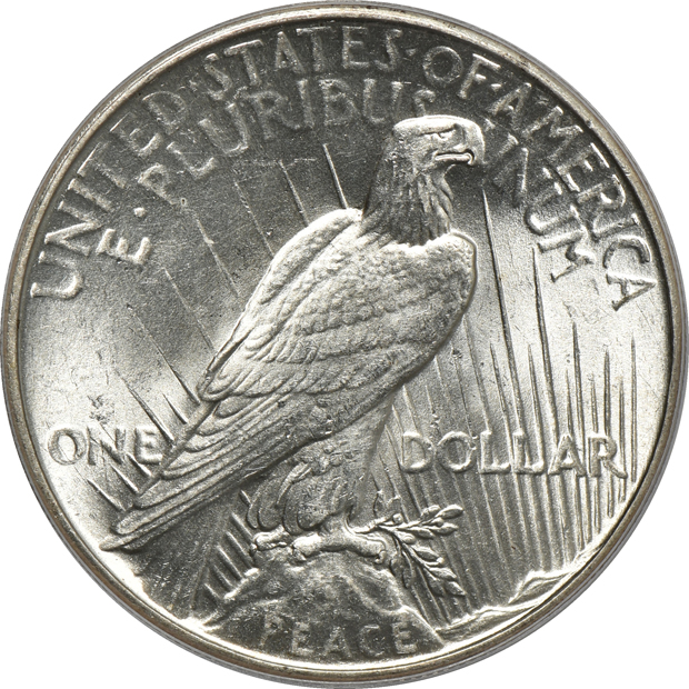 Four Peace dollars certified by PCGS