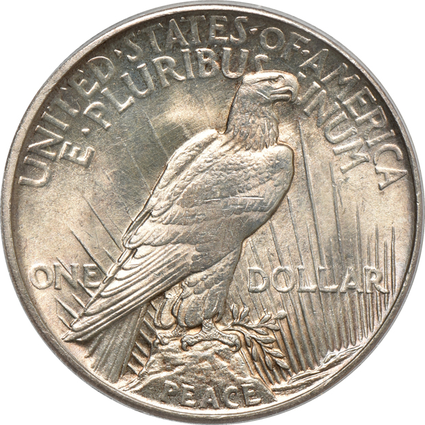 Four Peace dollars certified by PCGS