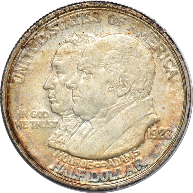 Four silver commemorative half-dollars certified by PCGS