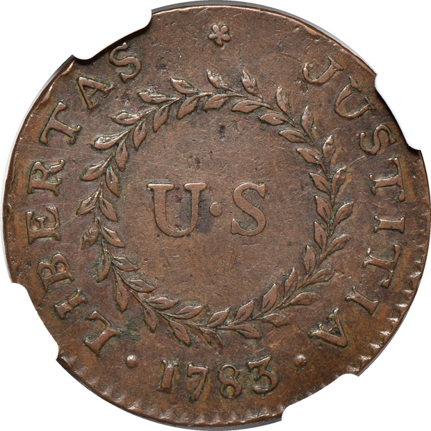 1783 Nova Constellatio Pointed Rays, Small 'US' NGC AU-53