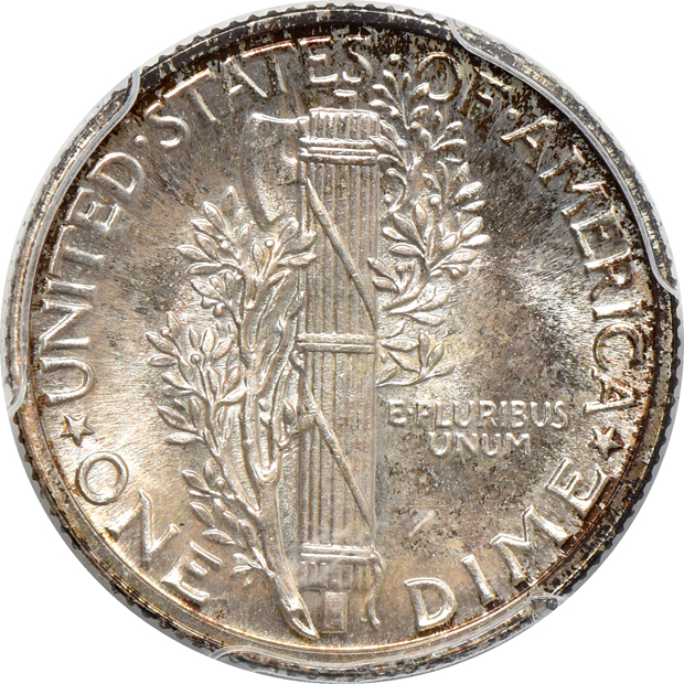 1915-S Panama-Pacific commemorative half-dollar UNC details/cleaned, and a 1942 Mercury dime PR-67 CAC, both PCGS