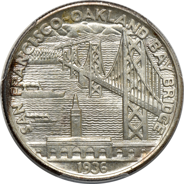 1936 Albany, 1936 Bridgeport, and a 1936-S Bay Bridge, all PCGS MS-65 CAC