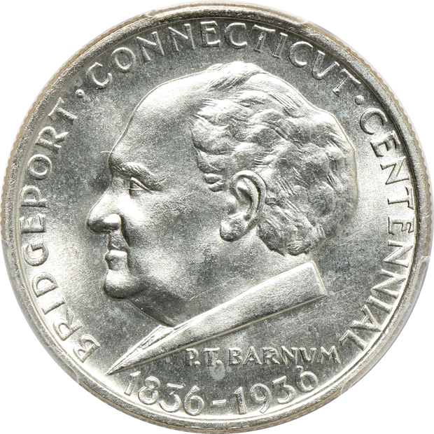 1936 Albany, 1936 Bridgeport, and a 1936-S Bay Bridge, all PCGS MS-65 CAC