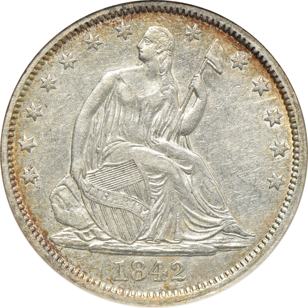 1842 Medium Date and 1853, both ANACS AU-50