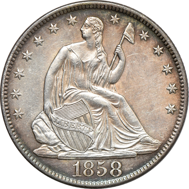 Four Seated Liberty half-dollars