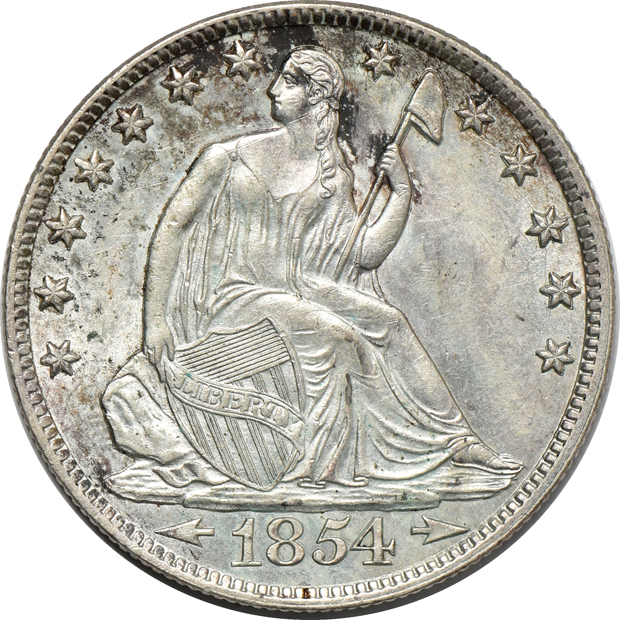 Four Seated Liberty half-dollars