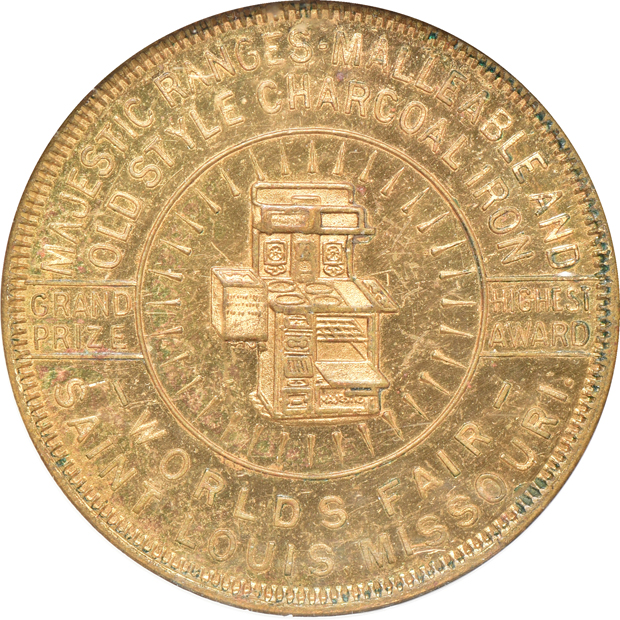 (1864) Campaign medal, Dewitt-General McClellan-1864-8, CU MS-64 RB, and a (1904) MO -H61-220 Brass Majestic Ranges token MS-63 PL, both NGC